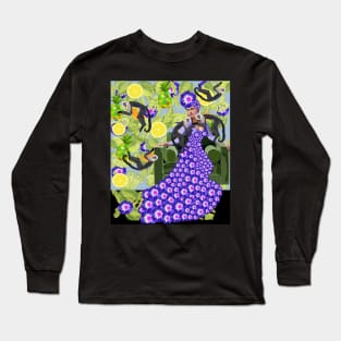 Frida Khalo in Purple Long Sleeve T-Shirt